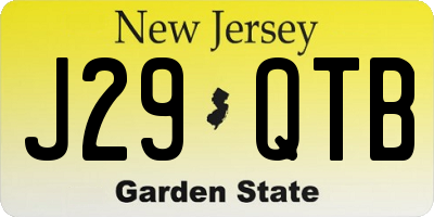 NJ license plate J29QTB