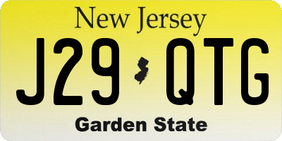 NJ license plate J29QTG