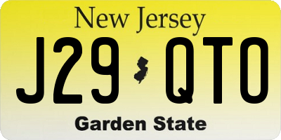 NJ license plate J29QTO