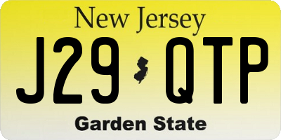 NJ license plate J29QTP