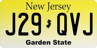 NJ license plate J29QVJ