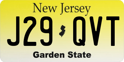 NJ license plate J29QVT