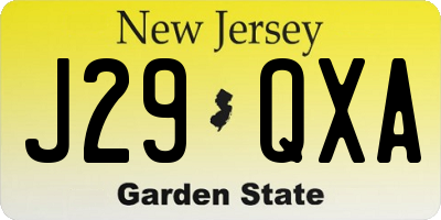 NJ license plate J29QXA