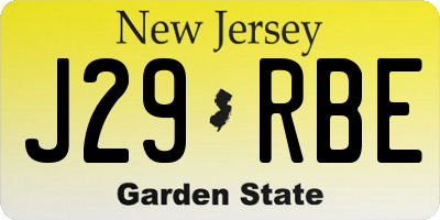 NJ license plate J29RBE