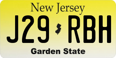 NJ license plate J29RBH