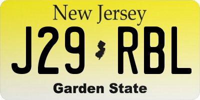 NJ license plate J29RBL