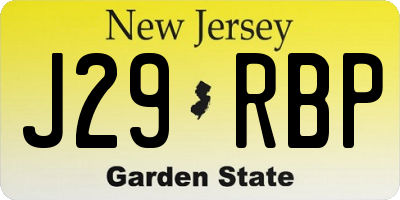 NJ license plate J29RBP