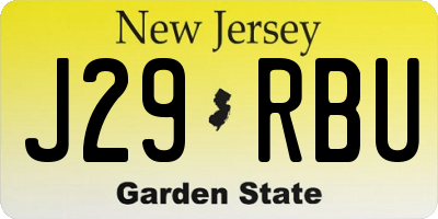 NJ license plate J29RBU