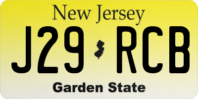 NJ license plate J29RCB