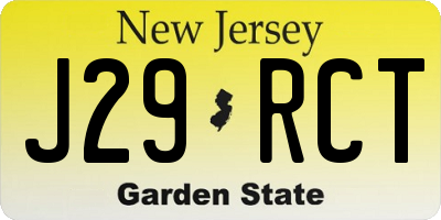 NJ license plate J29RCT