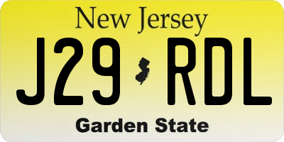 NJ license plate J29RDL