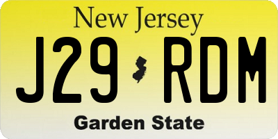 NJ license plate J29RDM