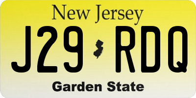 NJ license plate J29RDQ