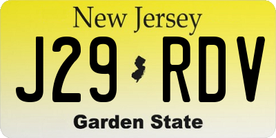 NJ license plate J29RDV