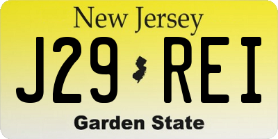 NJ license plate J29REI