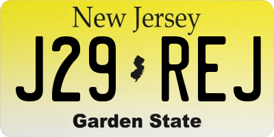 NJ license plate J29REJ
