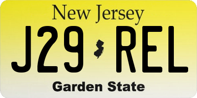 NJ license plate J29REL