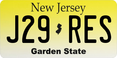 NJ license plate J29RES