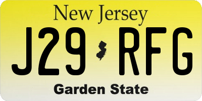 NJ license plate J29RFG
