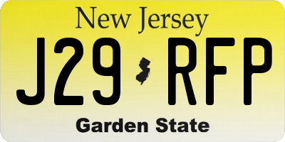 NJ license plate J29RFP