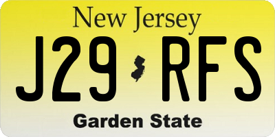 NJ license plate J29RFS