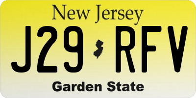 NJ license plate J29RFV