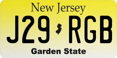 NJ license plate J29RGB