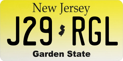 NJ license plate J29RGL
