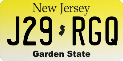 NJ license plate J29RGQ
