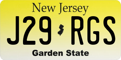 NJ license plate J29RGS