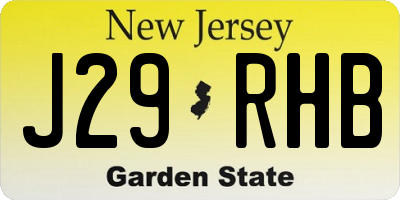 NJ license plate J29RHB