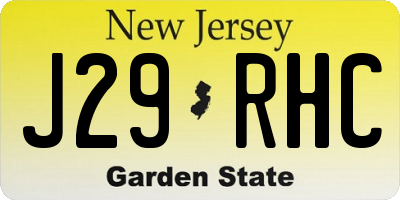 NJ license plate J29RHC