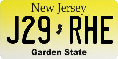 NJ license plate J29RHE