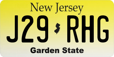 NJ license plate J29RHG