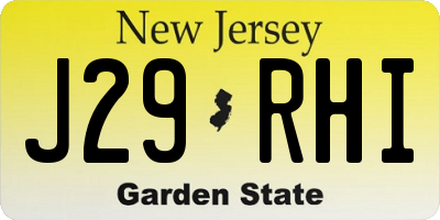 NJ license plate J29RHI