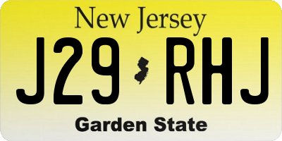 NJ license plate J29RHJ