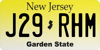 NJ license plate J29RHM