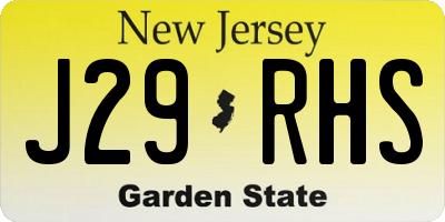 NJ license plate J29RHS