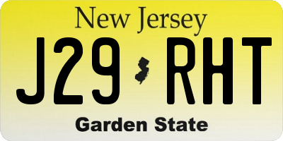 NJ license plate J29RHT