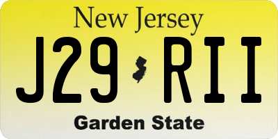 NJ license plate J29RII