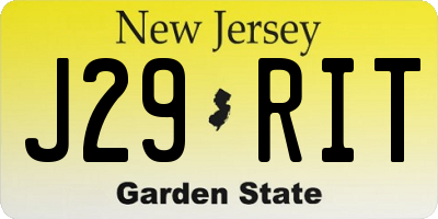 NJ license plate J29RIT