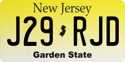 NJ license plate J29RJD