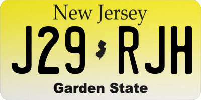 NJ license plate J29RJH