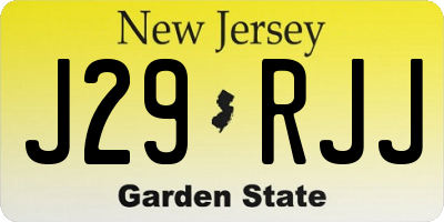 NJ license plate J29RJJ