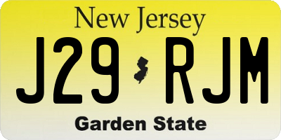 NJ license plate J29RJM