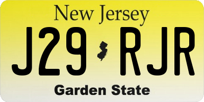 NJ license plate J29RJR