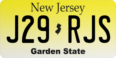 NJ license plate J29RJS