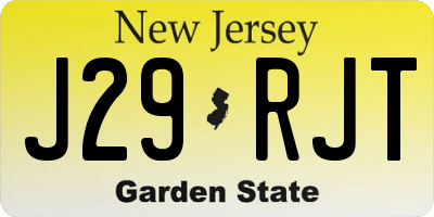 NJ license plate J29RJT