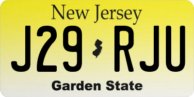 NJ license plate J29RJU