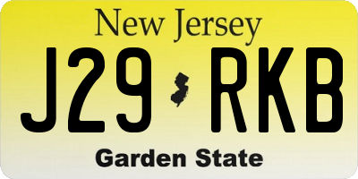 NJ license plate J29RKB